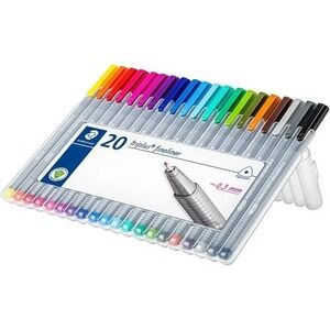 STAEDTLER Triplus Fineliner Pens 20 Assorted Colors Porous Point 0.3mm Dry Safe